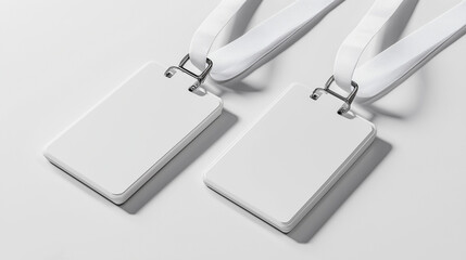  mockup white id card Lanyard