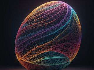 Abstract Wireframe light modern colourful wave easter egg illustration