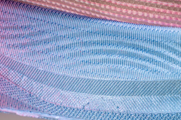 Blue and Pink Foam fiber texture for background, Thermoplastic Foam Tech structure pattern.