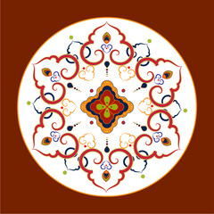 Chinese ancient Ruyi pattern red circular hand drawn background picture