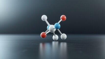 A detailed three dimensional digital rendering of a complex molecular structure showcasing the intricate arrangement and connections between atoms