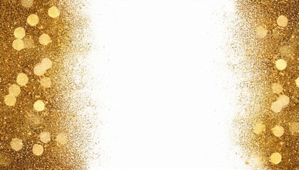 gold glitter border isolated on transparent background