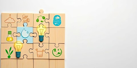 Sustainable Ideas Eco Friendly Puzzle with Lightbulbs
