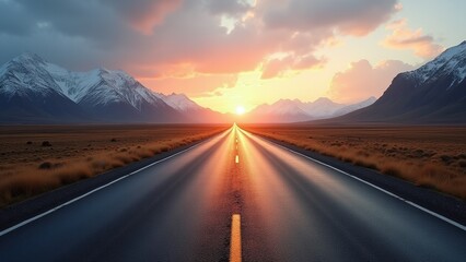 Straight highway road