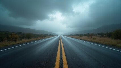 Fototapeta premium Straight highway road