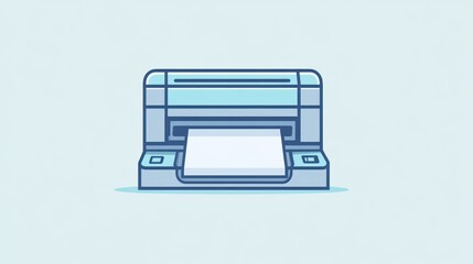 Modern Printer Outputting a Document Office Equipment Illustration Digital Printing Technolog