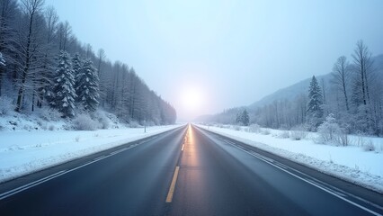 Straight highway road