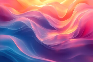 Obraz premium Vibrant flowing waves of color creating a captivating abstract design