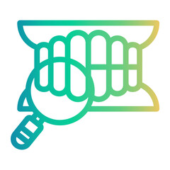 teeth Line Gradient Icon