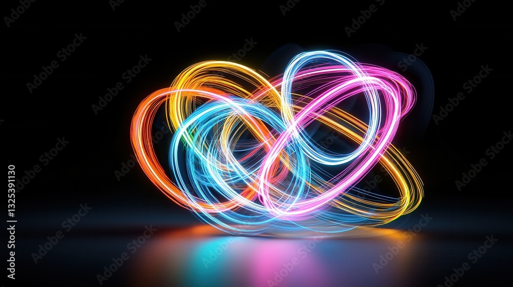 Poster a captivating abstract digital artwork featuring fluid colorful and dynamic shapes that create a mes