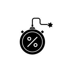 Timer Discount glyph icon