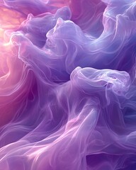 Obraz premium Abstract flowing forms display a gradient of purple and pink hues
