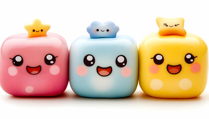 Obraz premium Cute, smiling, cube toys