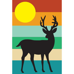 deer silhouette vector illustration, deer