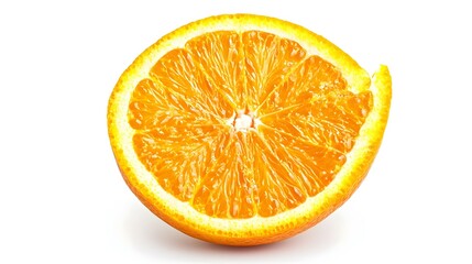 Transparent orange slice isolated on white