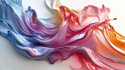 Abstract fluid art shows colorful swirling flowing liquid shapes