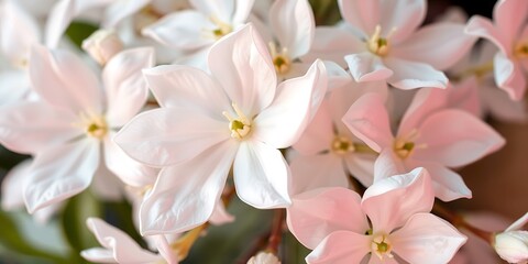 Obraz premium serene white jasmine flowers closeup for mothers day