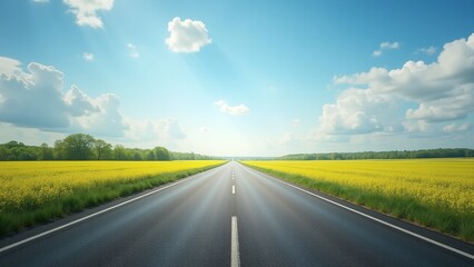 Straight highway road