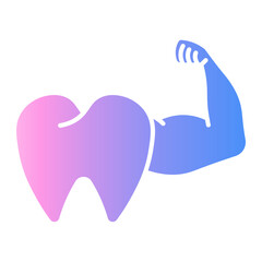 strong tooth Gradient icon