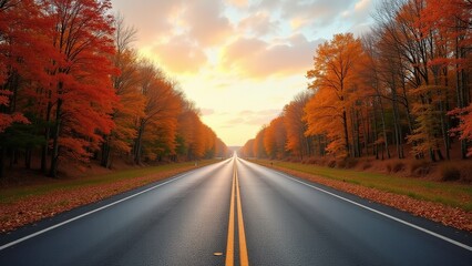 Straight highway road