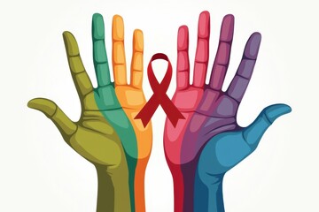 Obraz premium Vibrant hands express solidarity and awareness