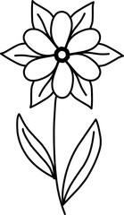 Line Art Floral Leaf Element