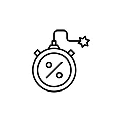 Timer Discount line icon