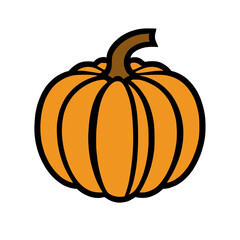 orange pumpkin icon isolated on white background for your web