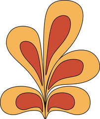 Psychedelic Retro Flower Rainbow Element