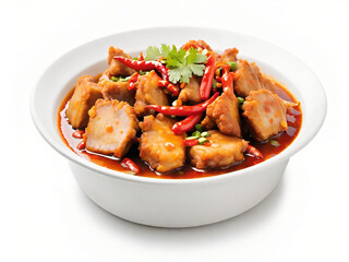 fried pork with vegetables and sauce