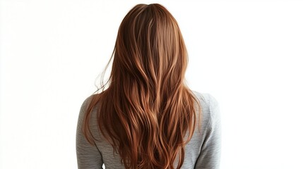Fototapeta premium Photo of long brown female hair, back view