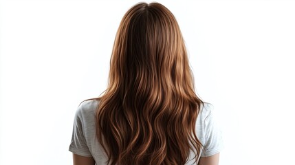 Fototapeta premium Photo of long brown female hair, back view