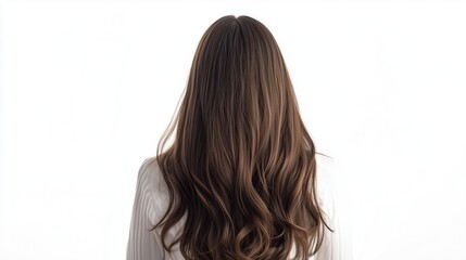 Fototapeta premium Photo of long brown female hair, back view