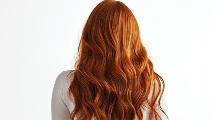Naklejka premium Photo of long brown red hair, back view