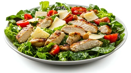 Caesar salad with chicken fillet and parmesan