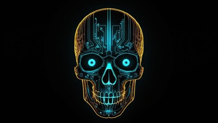  a mesmerizing fusion of technology and the human skull