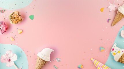 The Ice Cream Background of Children's Day: The Cool and Sweet Stroke of a Colorful Picture of Childlike Fun