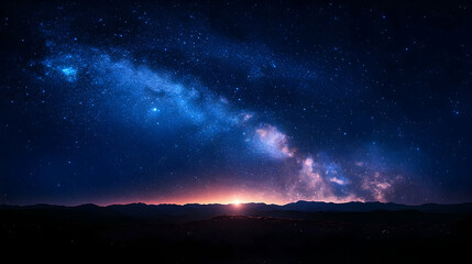 Fototapeta premium Milky Way Galaxy Night Sky Landscape
