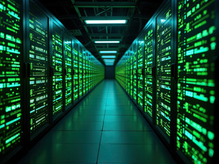 Obraz premium data center with glowing servers