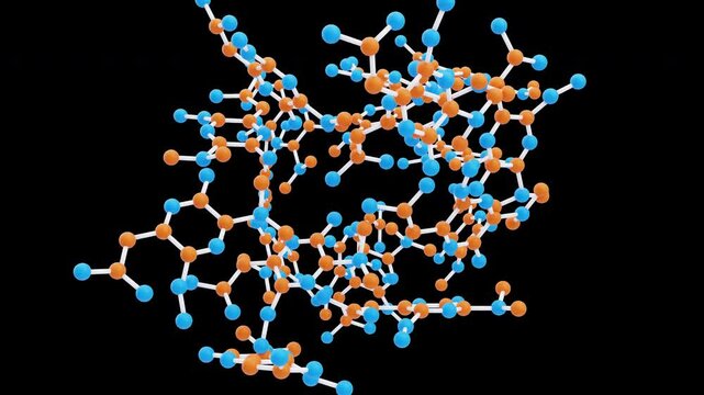 3D Animation of Connected Molecules Network | Alpha Channel