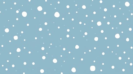 High - Quality Vector EPS8 Illustration: Sky - Blue Background Seamless Pattern with White Snowfall for Christmas Cards and Banners