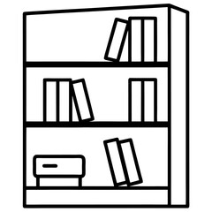 Office bookshelf  icon vector illustration