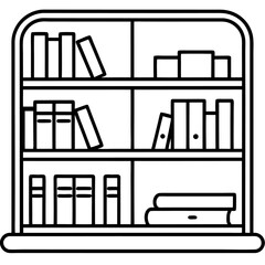Office bookshelf  icon vector illustration
