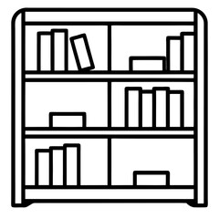 Office bookshelf  icon vector illustration