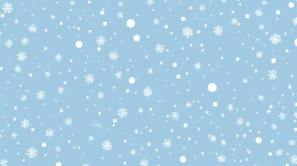 Fototapeta premium High - Quality Vector EPS8 Illustration: Sky - Blue Background Seamless Pattern with White Snowfall for Christmas Cards and Banners