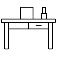 vector illustration of a office desk