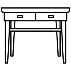 vector illustration of a office desk