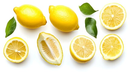 Collection of lemon isolated on a white