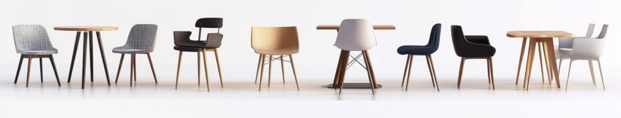 Assorted Modern Dining Chairs and Tables