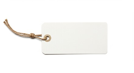 blank paper price tag on white background